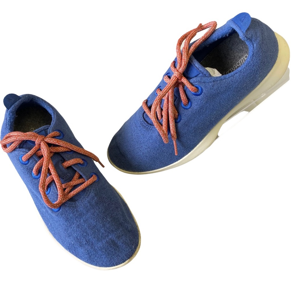 AllBirds Cobalt Blue Orange Merino Wool Runner Lace-Up Sneakers Shoes 9